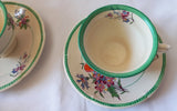 Vintage Burleigh Ware - Art Deco small cups, saucers & sugar bowl