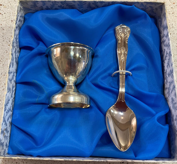 Emess Silver Plated Egg Cup & Matching Teaspoon