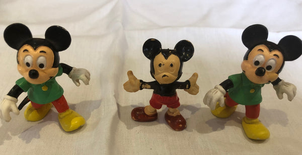 3 Collectible Mickey Mouse Figurines