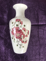 Cream Vase with Pink Flowers