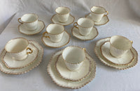 8 x Victorian Style Cups and Saucers, and 3 Cake Plates