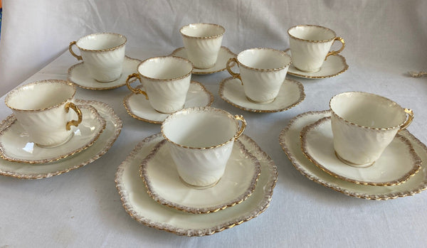 8 x Victorian Style Cups and Saucers, and 3 Cake Plates