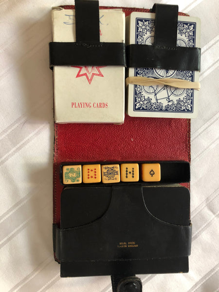 Unique Card and Dice Set in Leather Binder