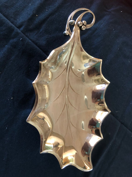 Leaf Shaped Silver Plated Dish