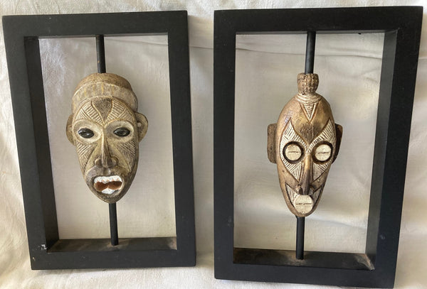 Pair Decorative Framed Masks