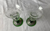 Pair of Sherry Glasses with Pewter Detail