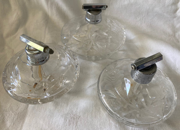 Set of 3 Crystal Cut Perfume Bottles