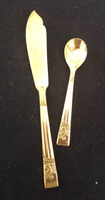 Matching Silver Plated Mustard Spoon and Pate Knife