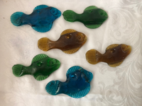 Set of 6 Hanging Fish Glass Ornaments