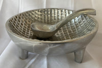 Metal Dish with Spoon