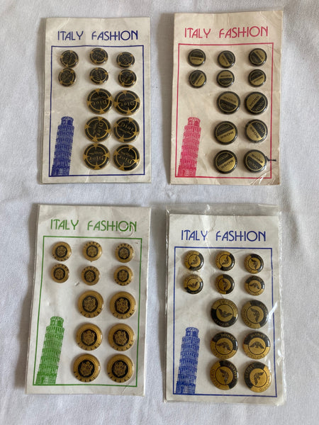 Set of 4 Vintage Italian Designer Buttons