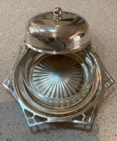 Silver Plated Butter Dish with Glass Inner