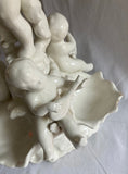 White Ceramic Cherub Centrepiece (some flaws)