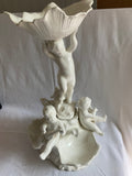 White Ceramic Cherub Centrepiece (some flaws)